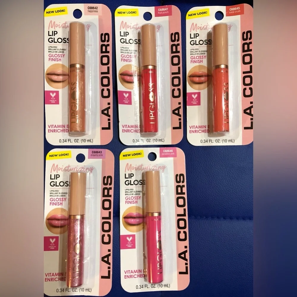3pack assorted moisturizing vitamin E enriched‎ glossy finish lip glosses new